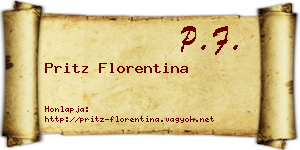 Pritz Florentina névjegykártya